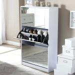 3 Door Mirror Shoe Cabinets