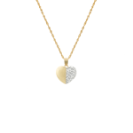 Yellow Gold & Sterling Silver Crystal Heart Pendant On A Chain