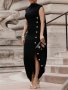 Button Front Asymmetrical Split Bodycon Dress Chic Sleeveless Dress For Spring & Summer Women's Clothing