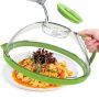 Upgraded Microwave Splatter Cover For Food Clear Microwave Cover With Water Steamer Adjustable Vented Splatter Guard 10" Plate Covers Kitchen Essentia