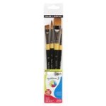 Daler Rowney System 3 - 401 Acrylic Paint Brush Wallet Set 4 Pack