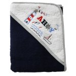 Baby 100% Cotton Navy Sailor Hooded Towel