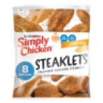 Simply Chicken Frozen Crumbed Chicken Steaklets With Cheese 520G