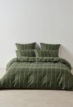 Linen House Atrium Duvet Cover Set In Forest Green - Forest Green Queen