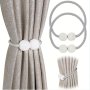 2PCS Delicate Magnetic Curtain Tiebacks With Small Faux Pearl For Bedroom Living Room Home Decor