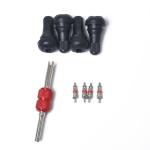 Snap-in Short Black Rubber Valve Stem TR412 With Valve Core Wrench For Tubeless 0.453 Inch 11.5MM Rim Holes On Standard Vehicle