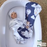 Wrap Set Swaddle Set Blue Bear Planes And Air Balloons