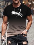 Leopard Pattern 3D Print Men's Fashion Comfy Breathable T-Shirt New Casual Tee Round Neck Short Sleeve Top For Spring Summer Hol