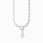 Silver Necklace With Freshwater Cultured Pearls And Zirconia