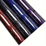 30CMX50CM High Glossy Black Red Purple Blue Forged Carbon Fiber Vinyl Sticker Car Tuning Stickers Film Wrapping Vinyl For Motorc