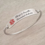 Maddison Personalized Medical Alert Bangle Stainless Steel 60MM Diameter Ready In 3 Days