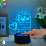 A Lady Gift Night Light Sister Birthday Gift Creative 3D Table Lamp Romantic Atmosphere Decoration Table Light Birthday Christma