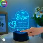 A Lady Gift Night Light Sister Birthday Gift Creative 3D Table Lamp Romantic Atmosphere Decoration Table Light Birthday Christmas Thanksgiving Graduation Ceremony Holiday Gift