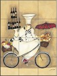 Ceramic Backsplash Tile Mural Chef Cook Kitchen bathroom - Wine Peddler - Jennifer Garant