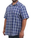 Mens Short Sleeve Check Shirt - 10XL / Navy/wht