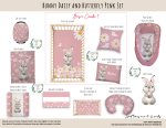 Cot Duvet Bedding Bunny Daisy And Butterfly Pink Set