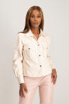 Eliana Faux Leather Shacket - Mlik - S Milk