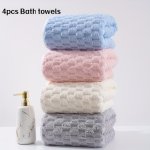 4-PACK Waffle Weave Bath Towels Ultra-absorbent Microfiber Towels For Adults Quick-dry Textured Towels Soft Spa & Gym Towels Dur