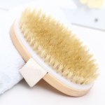 Natura L Wooden Bristle Body Brush - Soft Wet Dry Massager For Deep Cleansing And Exfoliation