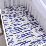 Cot Fitted Sheet Navy Pattern Earthy Print