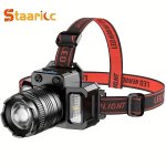 1PC Staaricc LED Sensor Headlight HXP50+COB Rechargeable Head-mounted Flashlight Sensor Headlight For Exploring Outdoor Camping