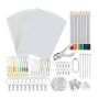 198 Pcs Shrinky Art Paper Heat Shrink Sheet Plastic Kit Hole Punch