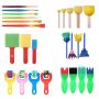 Sponge Paint Brushes Tools Set For Kids Toddlers Art Supplies - 26 Pieces