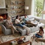 4 Seater Modular Fabric Sectional Sofa