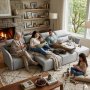 4 Seater Modular Fabric Sectional Sofa