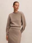 Cora Cinched Hem Knit Sweater - XL Soft Mocha Co Ord