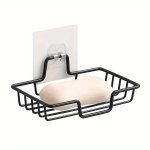 Easy-install Stainless Steel Soap Dish - Rustproof Wall-mounted Holder For Bathroom & Kitchen Square Black silvery Soap Dispense