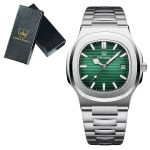 Men's Green Dial Quartz Watch-stainless Steel Business Gift
