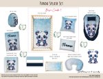 Cot Duvet Bedding Panda Splash Set