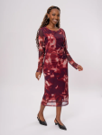 Long Sleeve Bodycon Mesh Dress - S Assorted