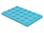 Parts Plate 4 X 6 3032 - Medium Azure