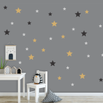 Mixed Star Wall Stickers - Metallic Rose Gold