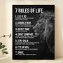 1pc Canvas Poster Vintage Art Inspirational Quotes Poster 7 Rules Of Life Ideal Gift For Bedroom Decor Wall Art Wall Decor Fall Decor Wall