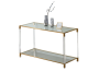 Gold Console With Clear Glass And Acrylic