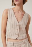 Cotton On Jude Vest - Peta Pinstripe Stone