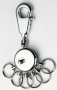 Personalisable Keyring With Carabiner And 6 Rings Silver