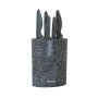 Casa - Firenze 6PC Knife Set 5 Knives & Block - Grey Marble Effect