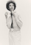 Short Zip-through Hoodie - Beige