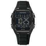 Digitrek Men's Lcd Tpu Rubber Strap Digital Watch Onyx Black
