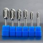 1pc Ball Nose Cylinder Double Cut Rotary File Boule For Deburring And Contouring Alloy Cylindrical Milling Cutter Column Type 6-16mm