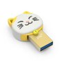 Connect 303 Lucky Cat 64GB USB 3.0/MICRO USB Dual Flash Drive - Gold