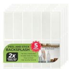 5 Pack Peel And Stick Backsplash Subway Tiles Extra Thick 3D Wall Panels Heat & Water Resistant Easy Diy Kitchen Bathroom Laundr