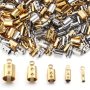 10/50pcs Stainless Steel Round Rope Clip Buckles Bracelet Necklace End Clip Rope Chucks For Handmade Jewelry Accessories