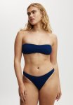 Cotton On Curved Bandeau Bikini Top - Deep Sea Metallic Crinkle