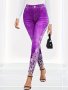 Floral Print Stretchy Bodycon Leggings Elegant High Waist Skinny Yoga Leggings Women's Clothing