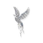 Pendant Phoenix With Blue Stones Silver